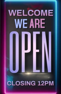 WE ARE OPEN DIGITAL SIGN TABLOID template