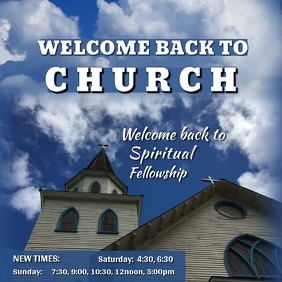 Welcome Back to Church Video Square (1:1) template