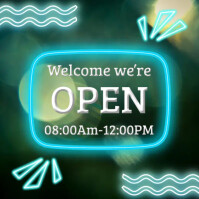 Welcome We are Open Instagram Post template