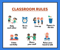 White Abstract Classroom Rules  Medium Rectan template