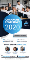 White Corporate Conference Roll Up Banner Sta template