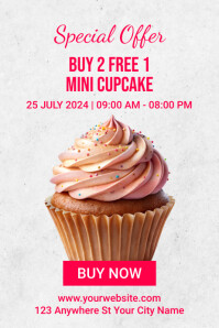 White Modern & Minimal Cupcake Poster template