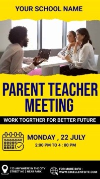 Yellow Parent Teacher Meeting Digital Display template