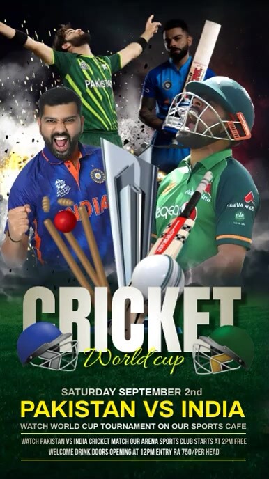Asia cup india vs pakistan match Ролик Reels в Instagram template