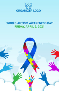 Autism Awareness Flyer Half Page Wide template