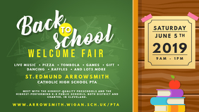 Back to School Welcome Fair Banner Facebook Cover Video (16:9) template