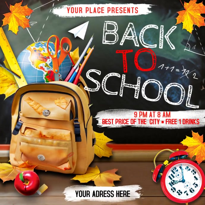 Back To School Carré (1:1) template