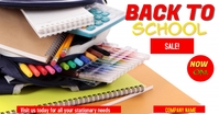Stationery Background Back To School Facebook Ad template