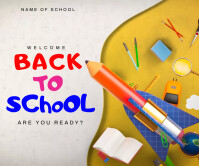 Back to school design Large Rectangle template