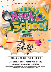 Back to School Party A6 template