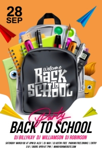 back to school party flyer Tabloid template