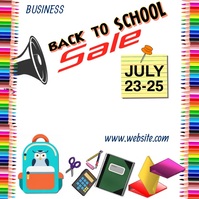 Back to School Sale Video Square (1:1) template