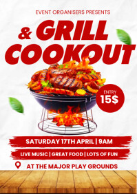 barbecue flyer template A3