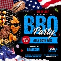 Barbeque party for 4th of july Square (1:1) template