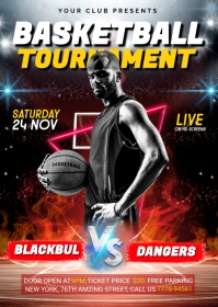 Basketball Tournament Flyer A6 template