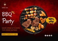 bbq party Postcard template