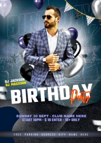 birth day ad party flyer design A3 template