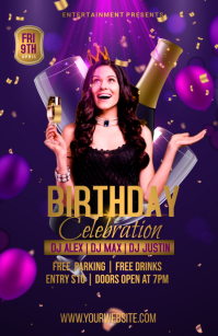 Birthday Celebrations Half Page Wide template