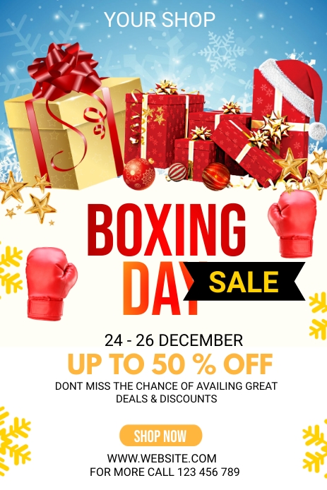 boxing day sale Pinterest Graphic template