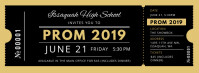 Black and Gold Prom Night Ticket Facebook Cover Photo template