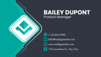 Black Geometric White And Teal Business Card template