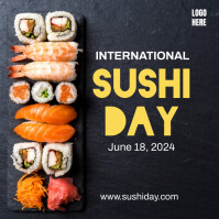 Black Joyful International Sushi Day Instagra Instagram Post template