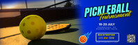 Black Modern & Minimal Pickleball Tournament Twitter Banner template
