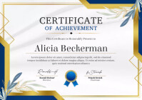 Blue & Gold Certificate award A4 template