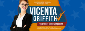 Blue Official School Election Banner Facebook Cover Photo template