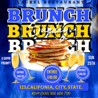 Blue Abstract Brunch Sunday Instagram Post template