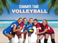 Blue Joyful Summer Time Volleyball Yard Sign template