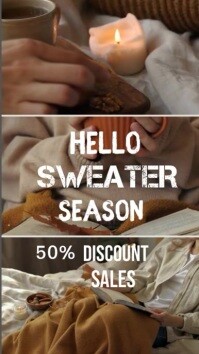 Brown Maximalist Hello Sweater Season  Instag Instagram Reel template