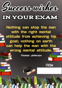 Brown Success Wishes In Your Exams Card Desig A4 template