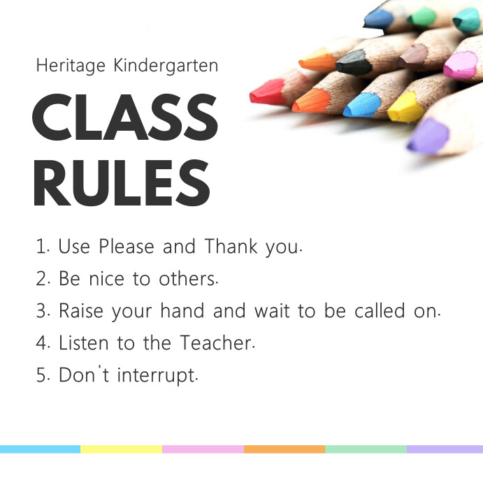 Bright Classroom Rules and Procedures Poster Template