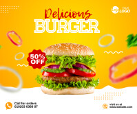 Burger Promo Large rectangle post template