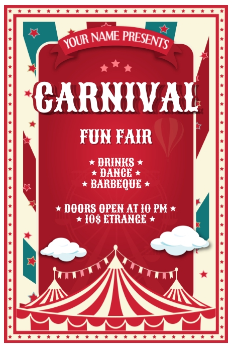 Carnival Circus Flyer แบนเนอร์ 4' × 6' template