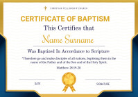 CERTIFICATE OF BAPTISM A5 template