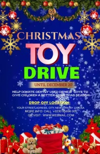 Christmas TOY DRIVE Half Page Wide template
