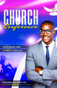 Church Conference Flyer Template Half Page Wide