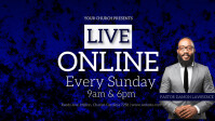 CHURCH LIVE ONLINE FROM AT HOME AD template Facebook Cover Video (16:9)