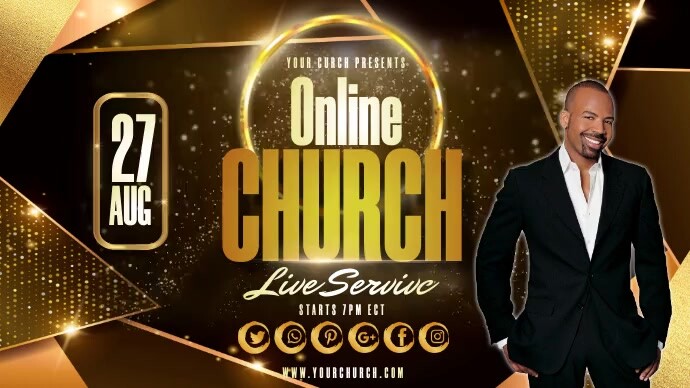CHURCH SEVICE AD TWITTER POST FREE template
