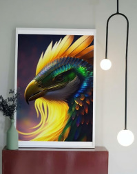 Colorful framed art Bird Poster/Wallboard template
