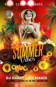 SUMMER NIGHT PARTY Half Page Wide template
