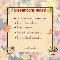 classroom rules,classroom rules list Instagram Post template