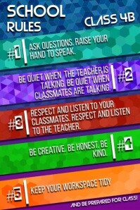 Classroom Rules School Poster template