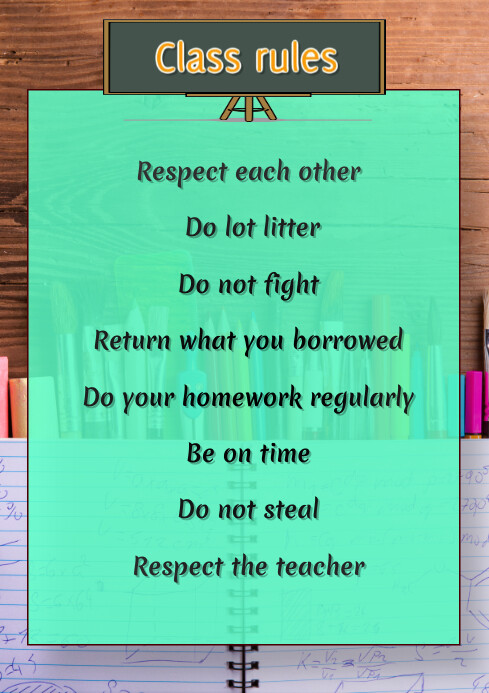 Class rules A3 A2 template