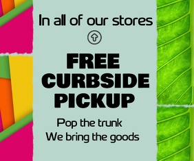 curbside pickup/free delivery/online shopping Medium Rectangle template