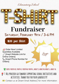 Editable T-Shirt Fundraiser Flyer A6 template