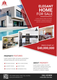 elegant home for sale A4 template