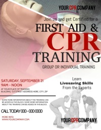 First Aid & CPR Training  Video Flyer template